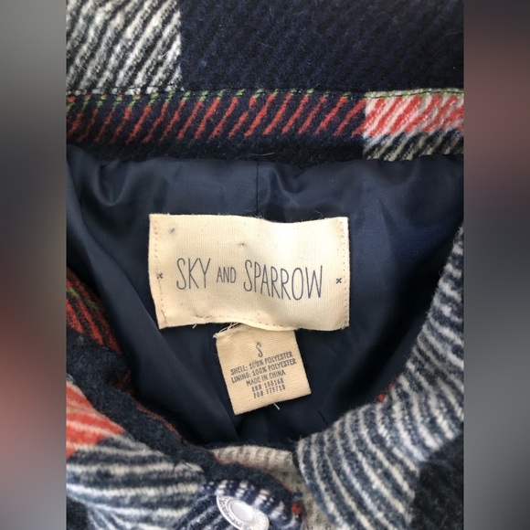 Sky and Sparrow blue and orange plaid jacket - Size small **Used** - Picture 2 of 7